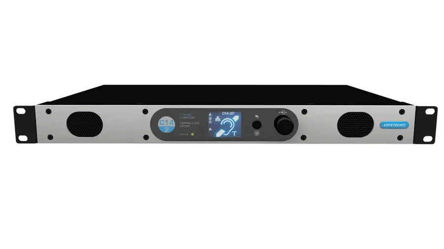 Ampetronic C14-2N Teleslynge forsterker 14A output, 2 kanaler, m/nettverk 
