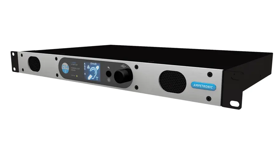 Ampetronic C14-2N Teleslynge forsterker 14A output, 2 kanaler, m/nettverk 