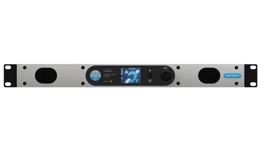 Ampetronic C10-2N Teleslynge forsterker 10A output, 2 kanaler, m/nettverk 