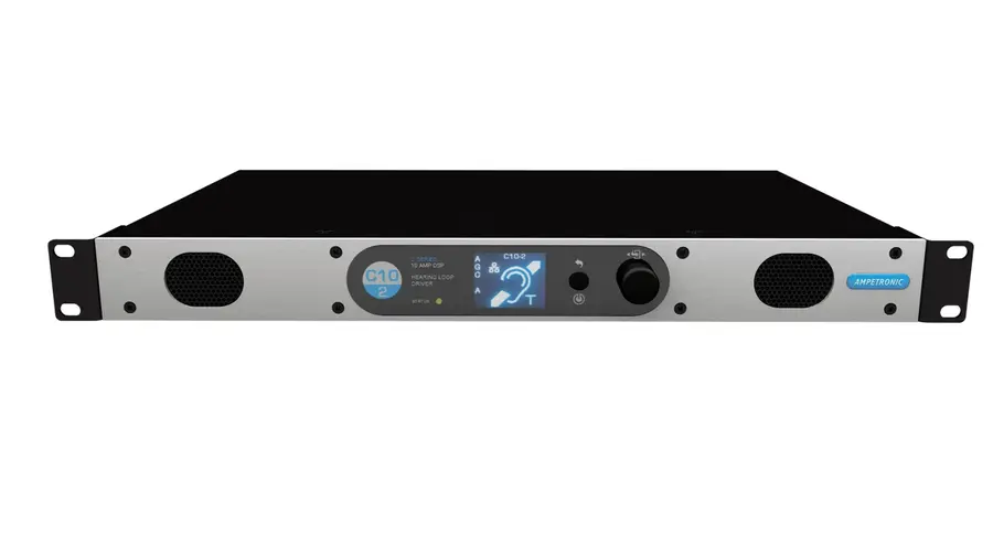 Ampetronic C10-2N Teleslynge forsterker 10A output, 2 kanaler, m/nettverk 