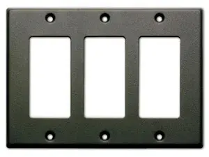 RDL CP-3B Dekkpate 3-gang for US boks Sort