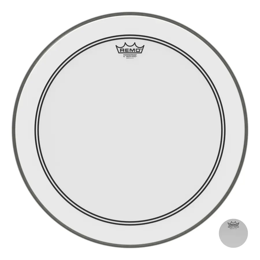 Remo P3-1220-C2- Powerstroke P3 Smooth White Bass Drumhead, 20" 