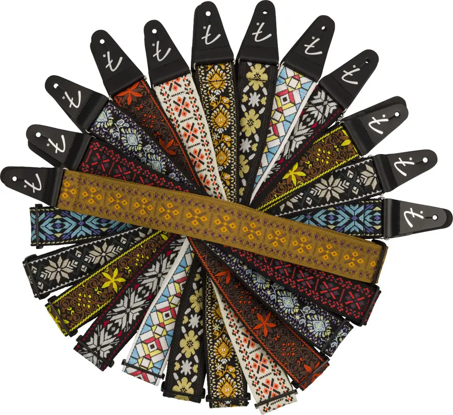 Fender Pasadena Woven Strap Yellow Lotus, 2" 