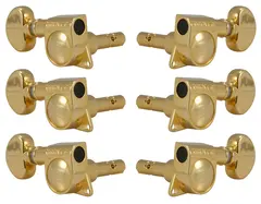 Grover 406G Mini Locking Rotomatics w/Round Button, 3+3 - Gold