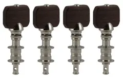 Grover 870BR Sta-Tite Dulcimer Pegs w/Rosewood Button - 4 pcs. - Nickel