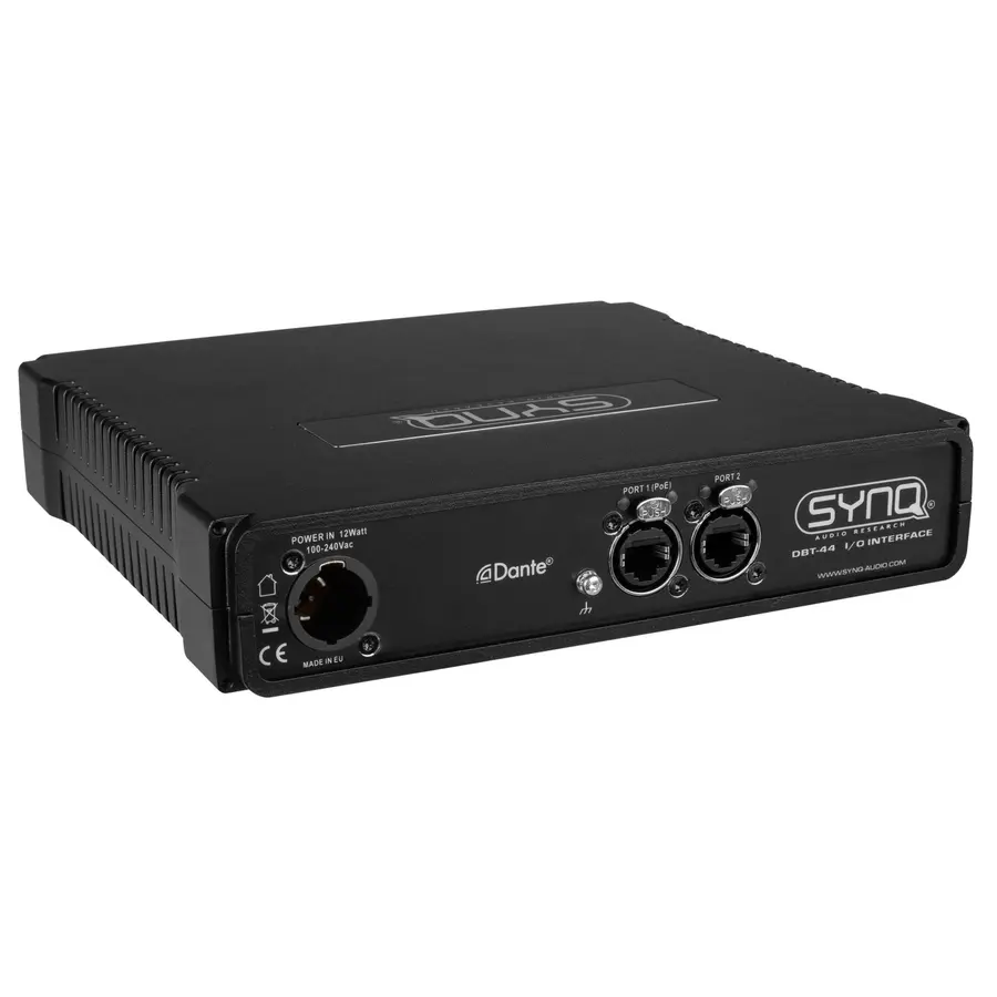 SYNQ DBT-44 Dante Audio bridge 4 x XLR inn,4 x XLR ut, 8 x 8 Matrix 