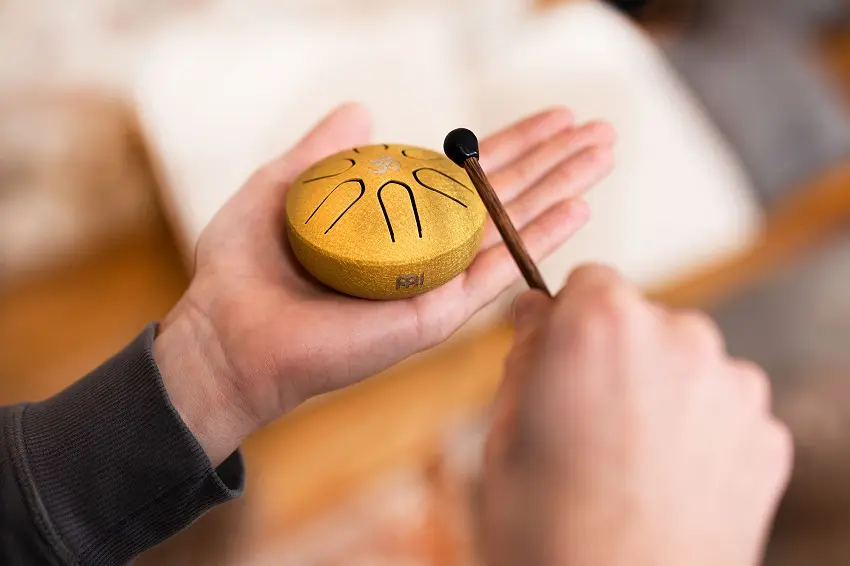 Meinl PSTD3GOM Pocket Steel Tongue Drum A Major, Gold 