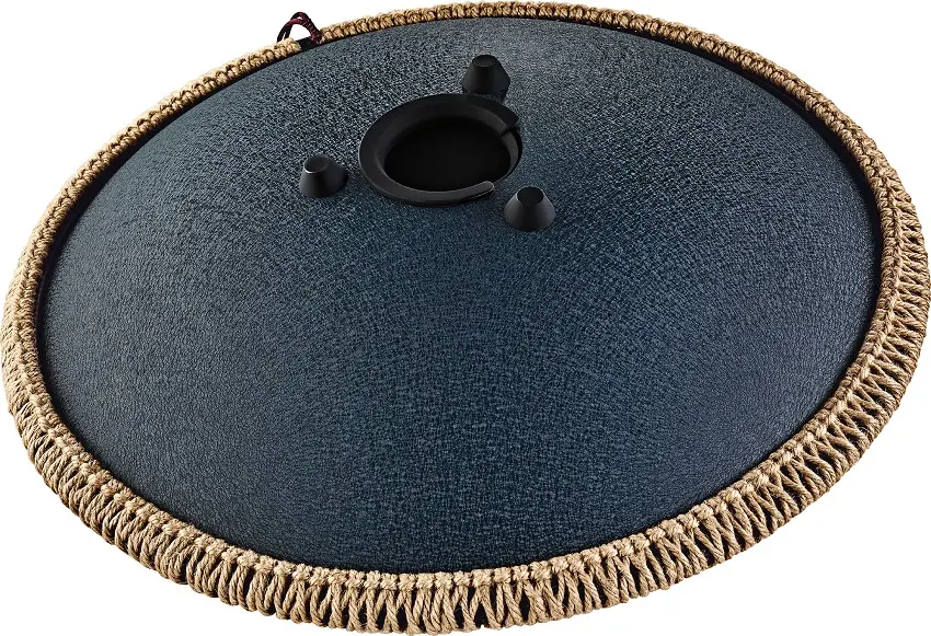 Meinl OSTD2NBE Octave Steel Tongue Drum D Amara, Engraved Floral, Navy Blue 
