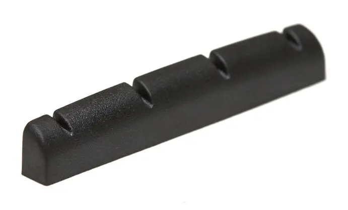 Graph Tech PT-1250-00 Black TUSQ XL Slotted Ukulele Nut - Rounded, Flat 