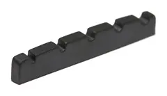 Graph Tech PT-1425-00 Black TUSQ XL Slotted Bass Nut, 5-Str 1/8" Thick, Flat