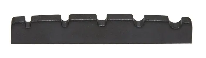 Graph Tech PT-1425-00 Black TUSQ XL Slotted Bass Nut, 5-Str 1/8" Thick, Flat 