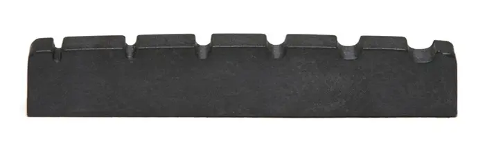 Graph Tech PT-1600-00 Black TUSQ XL Slotted Bass Nut, 6-Str. Electric, Flat 
