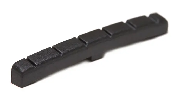 Graph Tech PT-5000-00 Black TUSQ XL Slotted Nut, F-Style, Curved / Flat 