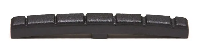 Graph Tech PT-5000-00 Black TUSQ XL Slotted Nut, F-Style, Curved / Flat 