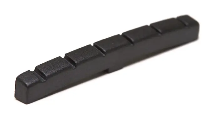 Graph Tech PT-5000-L0 Black TUSQ XL Slotted Guitar Nut, Curved / Flat, LH 