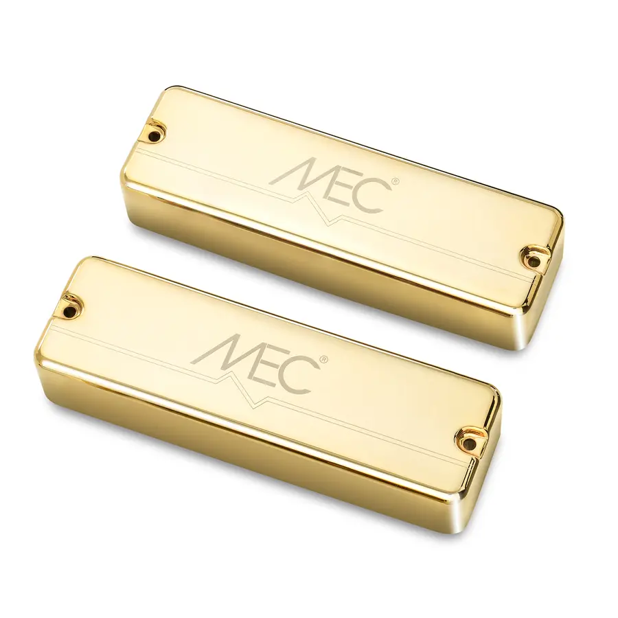 MEC Passive Soapbar Humbucker Bass Pickup Set, Metal Cover, 5-Str. Gold 