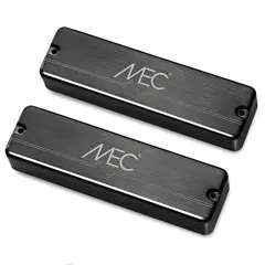 MEC Passive Soapbar Humbucker Bass Pickup Set, Metal Cover, 6-Str BBChrome
