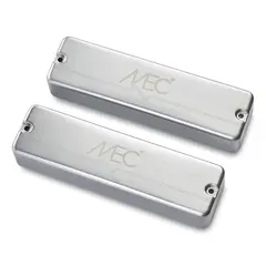 MEC Passive Soapbar Bass Pickup Set Metal Cover, 6-String - Brushed Chrome