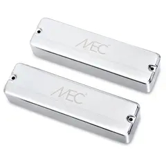 MEC Passive Soapbar Bass Pickup Set Metal Cover, 6-String - Chrome