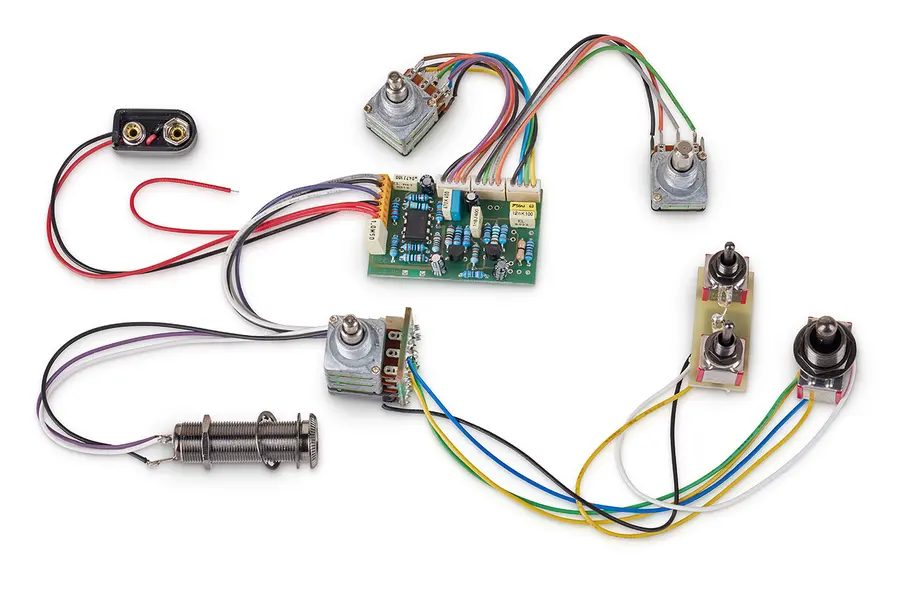 MEC 60056 - Active EQ2 Electronics For Active Pickups w/ 3 Toggle Switches 