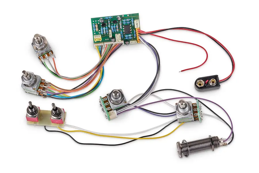 MEC 60065 - Active EQ2 Electronics For Active Pickups w/ 2 Toggle Switches 