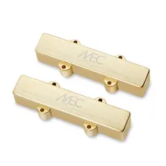 MEC Active J/J-Style Bass Pickup Set Metal Cover, 5-String - Brushed Gold