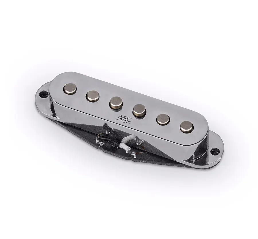 MEC Classic Alnico II Single Coil Guitar Pickup, Neck & Bridge - Chrome Cover 