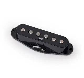 MEC Classic Alnico V Single Coil Guitar Pickup, Middle, RW/RP - Black Cover