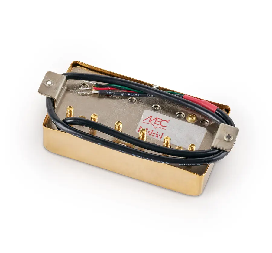 MEC Modern Humbucker Guitar Pickup, Bridge - Gold Cover 