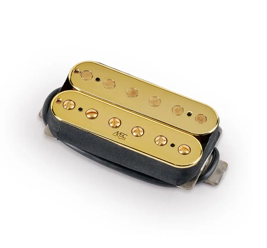 MEC Modern Humbucker Guitar Pickup Tremolo Spacing, Open Bobbin - Gold 