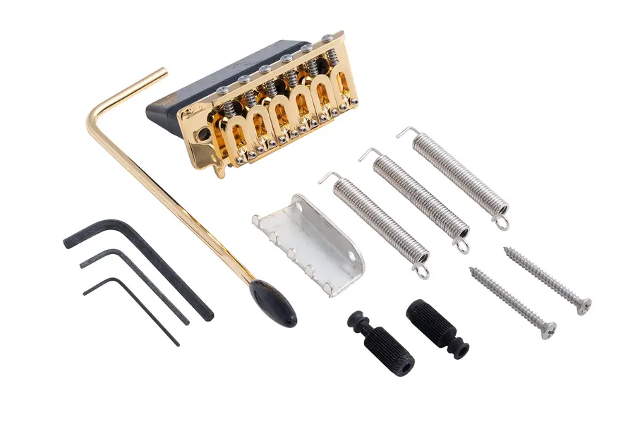 Hipshot 6-String US Flat Plate Tremolo Bridge - Gold 