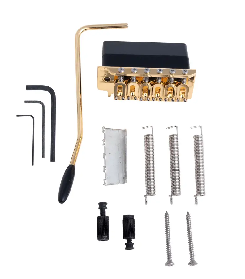 Hipshot 6-String US Flat Plate Tremolo Bridge - Gold 