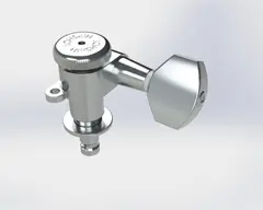 Hipshot Grip-Lock Closed Guitar Tuning Machine - Bass Side (Left) - Chrome