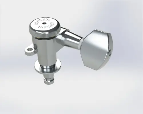 Hipshot Grip-Lock Closed Guitar Tuning Machine - Bass Side (Left) - Chrome 