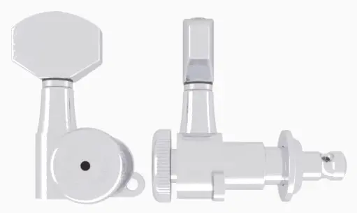 Hipshot Grip-Lock Closed Guitar Tuning Machine - Bass Side (Left) - Chrome 