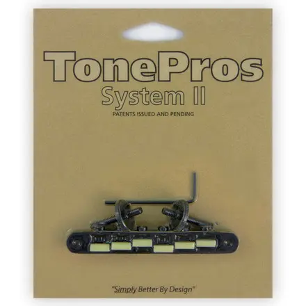 TonePros AVR2G B - Tune-O-Matic Bridge (Vintage ABR-1 Replacement) - Black 