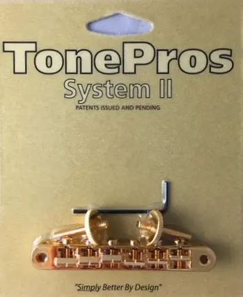 TonePros AVR2P G - Tune-O-Matic Bridge (Vintage ABR-1 Replacement) - Gold 