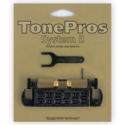 TonePros AVT2G B - Wraparound Bridge with SS1 Locking Studs - Black 
