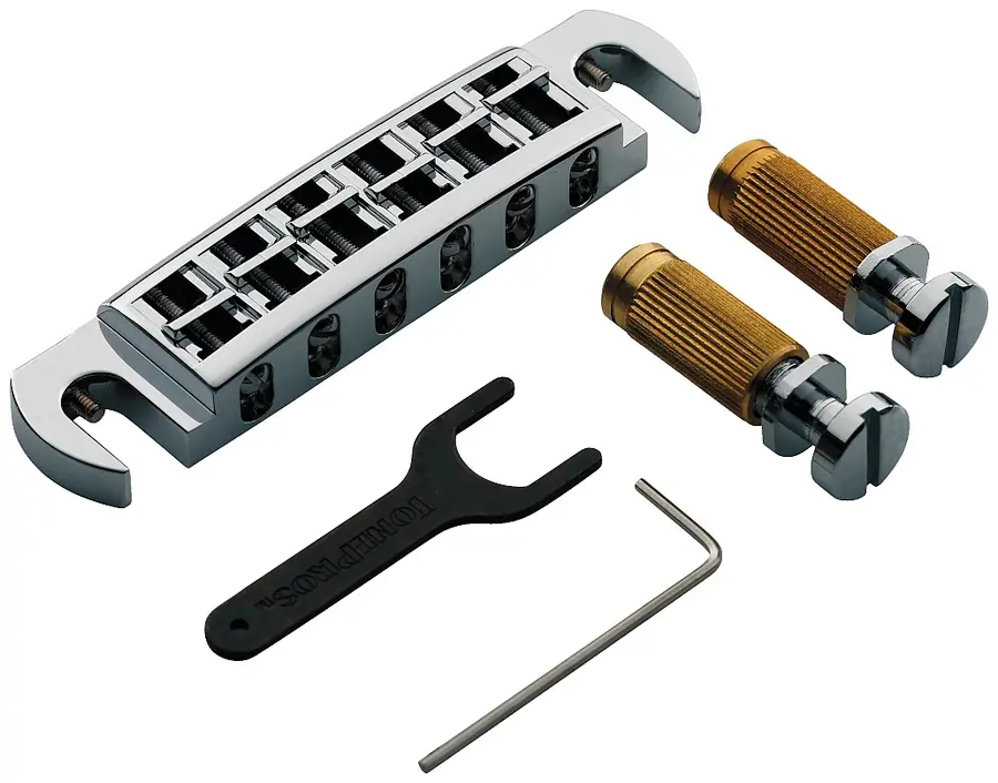TonePros AVT2G C - Wraparound Bridge with SS1 Locking Studs - Chrome 