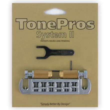 TonePros AVT2G C - Wraparound Bridge with SS1 Locking Studs - Chrome 