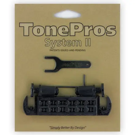 TonePros AVT2M B - Wraparound Bridge with MSPRS Locking Studs - Black 