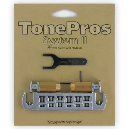 TonePros AVT2M C - Wraparound Bridge with MSPRS Locking Studs - Chrome 