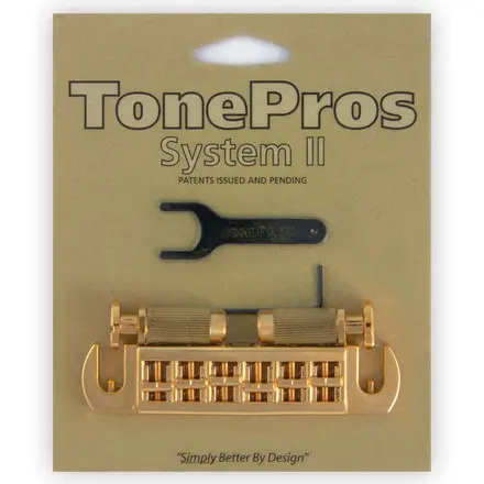 TonePros AVT2M G - Wraparound Bridge with MSPRS Locking Studs - Gold 