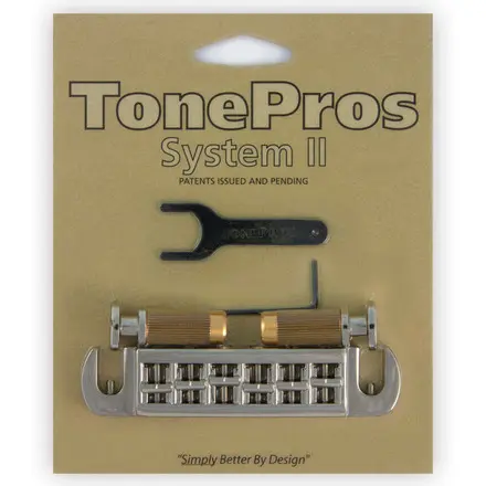 TonePros AVT2M N - Wraparound Bridge with MSPRS Locking Studs - Nickel 