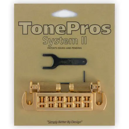 TonePros AVT2P G - Wraparound Bridge with SPRS2 Locking Studs - Gold 