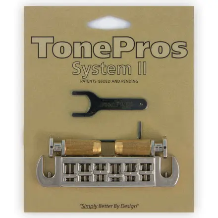 TonePros AVT2P N - Wraparound Bridge with SPRS2 Locking Studs - Nickel 