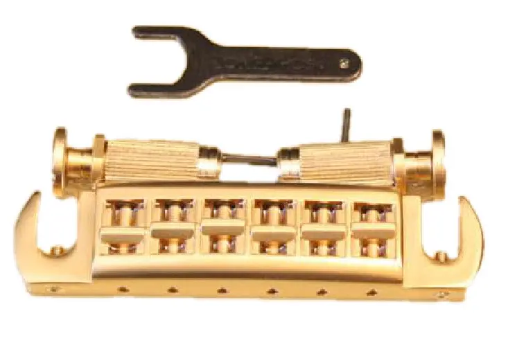 TonePros AVT2P SG - Wraparound Bridge with SPRS2 Locking Studs - Satin Gold 