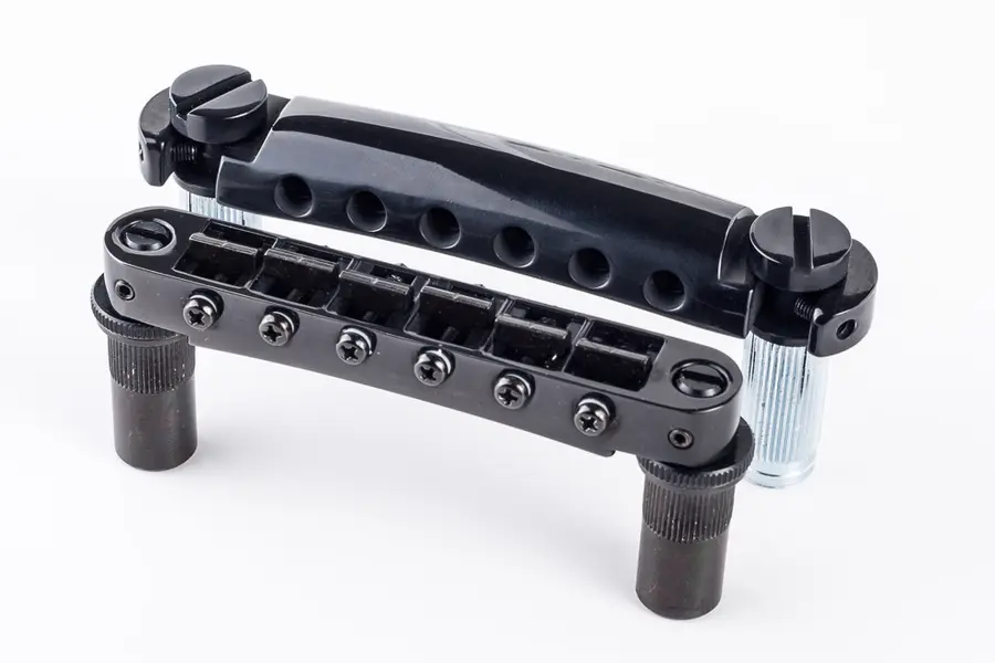 TonePros LPM02 B - Metric Tune-O-Matic Bridge and Tailpiece Set - Black 