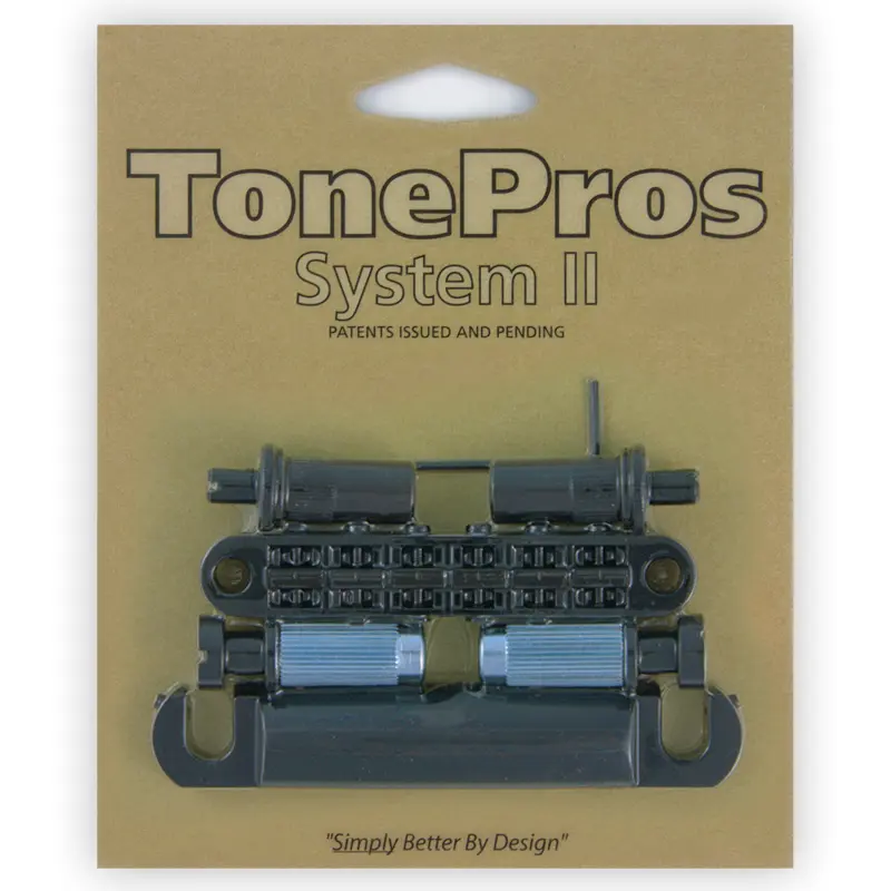 TonePros LPM02 B - Metric Tune-O-Matic Bridge and Tailpiece Set - Black 