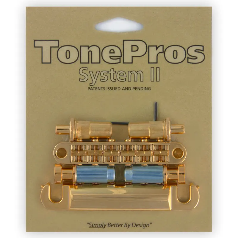 TonePros LPM02 G - Metric Tune-O-Matic Bridge and Tailpiece Set - Gold 